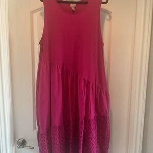 Chico’s Sleeveless Fuchsia Tiered Sundress Dress 3 (16-18)